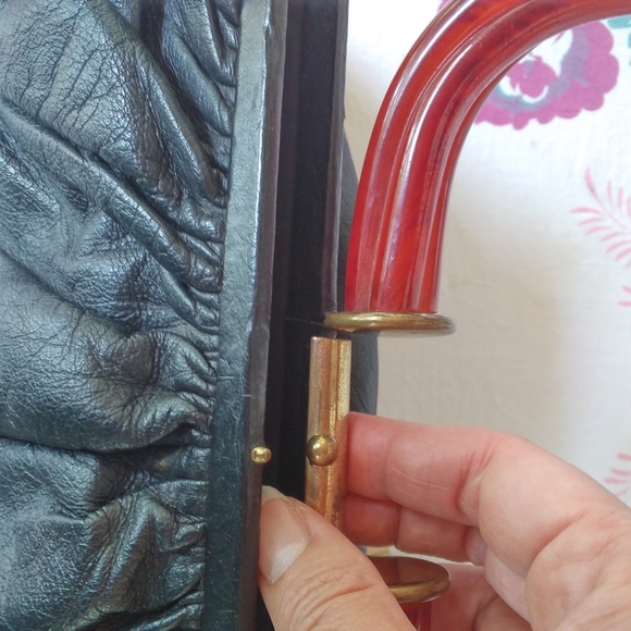 Vintage Ingber Leather and Resin Handbag - Picture 3 of 12